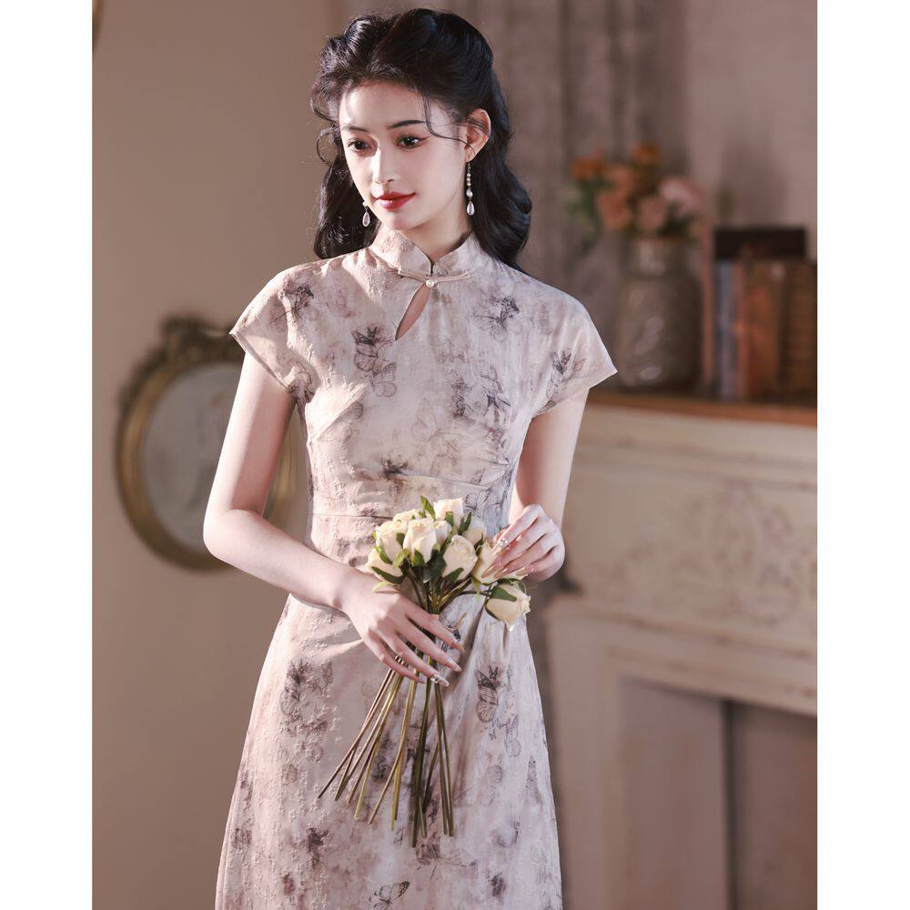 风情万种民国气质优雅旗袍女新款2024改良老上海复古高贵年轻短袖