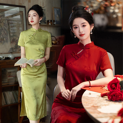 聚凤轩2025红色旗袍显高显瘦订婚高考送考中考旗开得胜的日常短款