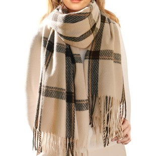 Winter Scarf Women Cashmere Tassel Plaid Large Shawl冬女围巾