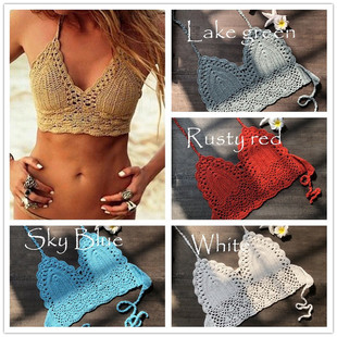 r Bikini Beach Crop Top Women Bralette Halter Neck Crop Tops