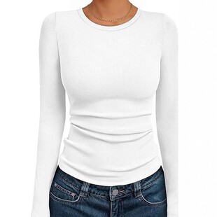 Women's Long Sleeve Blouses T-Shirts Knit Office Basic Tops