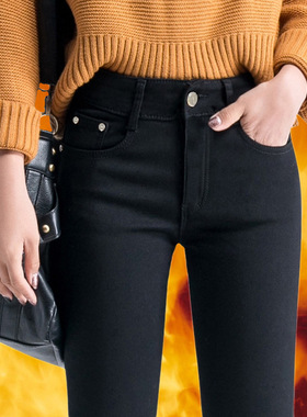 2019 New winter warm women fashion jeans feet pencil pants