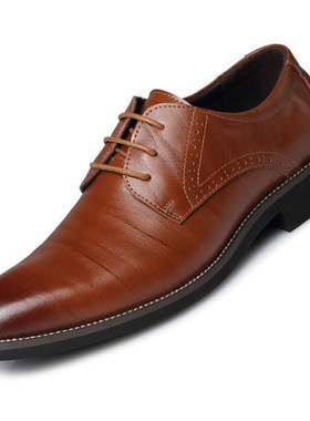 Men s oxford business formal dress leather flat shoes男鞋