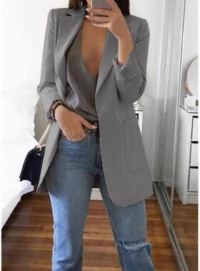 Women's spring casual big size Lapel blazer coat jacket tops