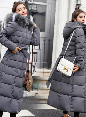 Winter Ladies Long warm Jackets Women hooded Coats 长款过膝