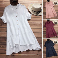 Plussize Shirt Dress Women Casual Mini Summer Dresses Ladies Ladies Ladies