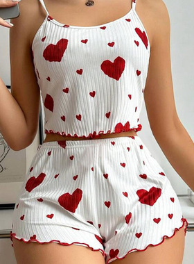 Women's suspender shorts casual pajamas