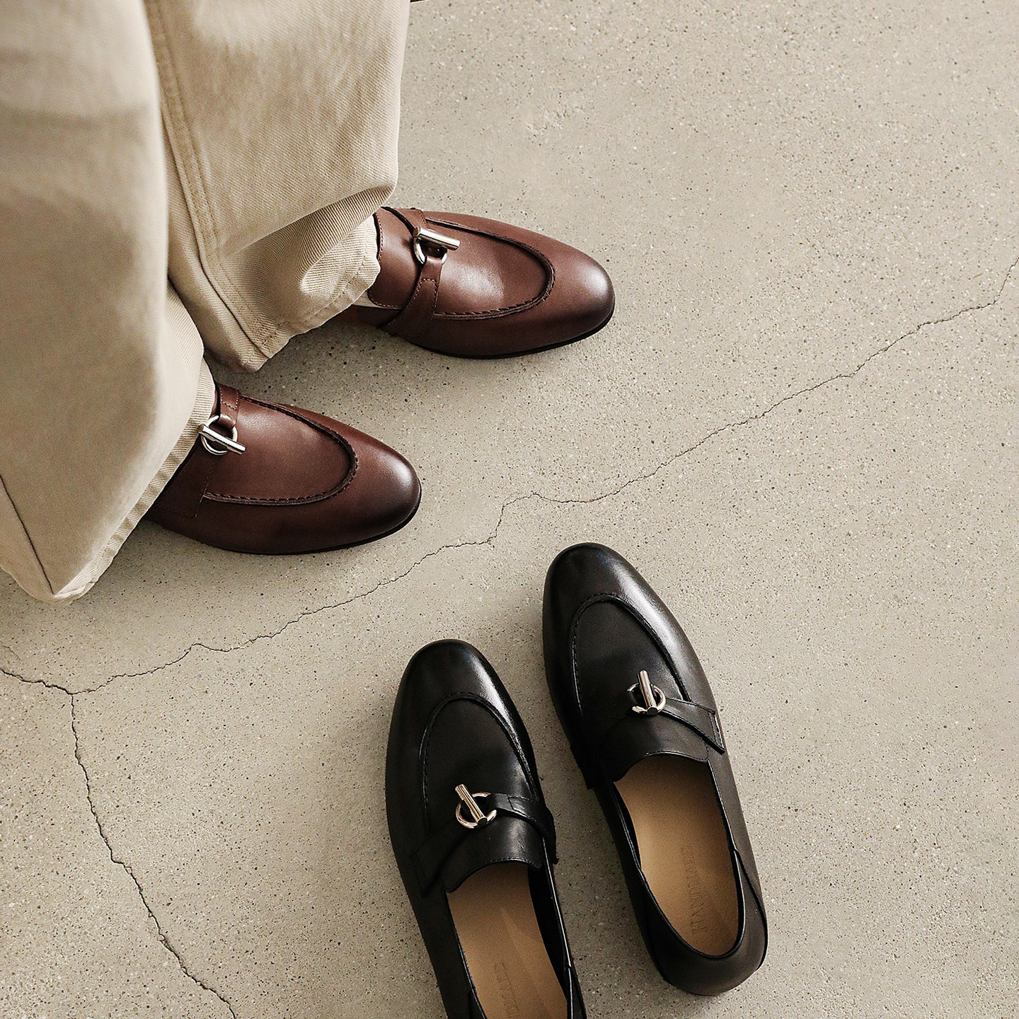 黑夫人手工老钱风金属扣乐福鞋女复古粗低跟真皮一脚蹬软底小皮鞋,女鞋,乐福鞋（豆豆鞋）,淘宝优惠券,粉丝福利购,淘宝优惠卷