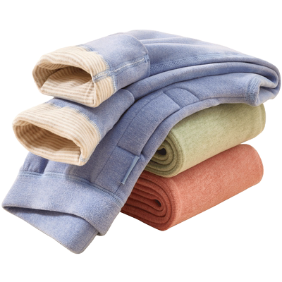 儿童保暖裤男童女童秋裤高腰内穿蚕丝加绒加厚棉裤中大童冬季绒裤