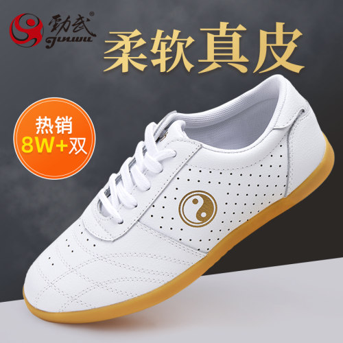 劲武春夏真皮透气太极鞋