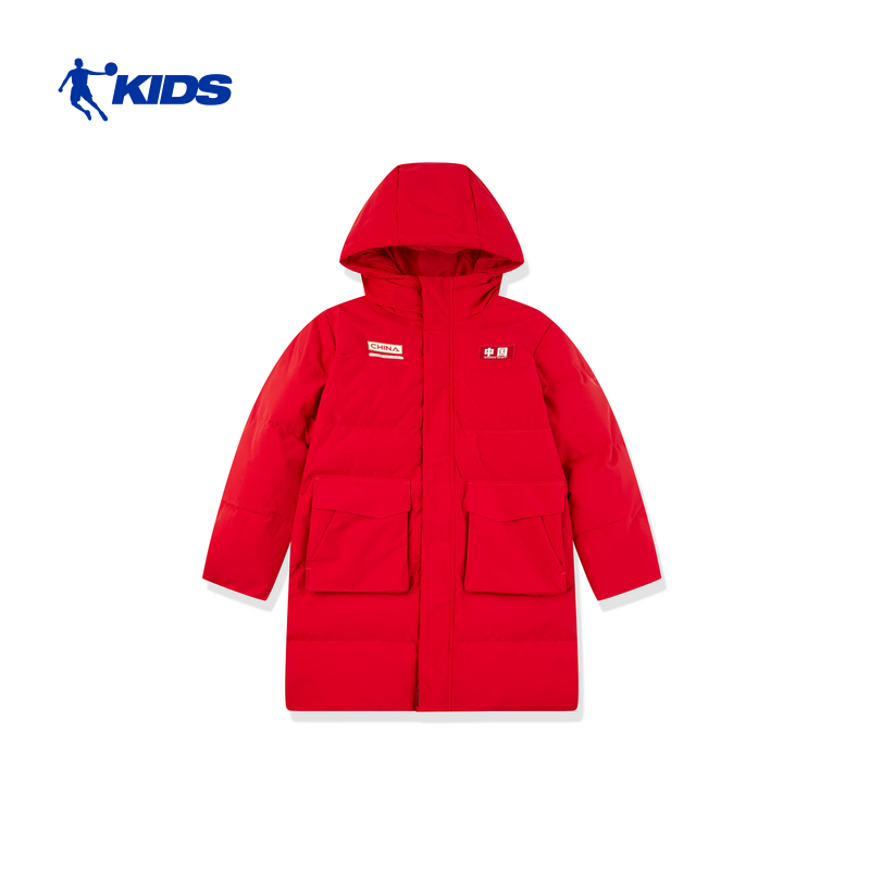 乔丹儿童男女童质燥长款羽绒服