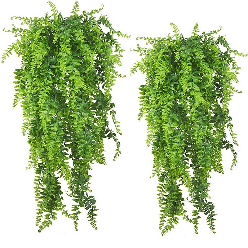仿真壁挂波斯草藤条人造悬挂蕨类植物藤蔓悬挂绿色植物
