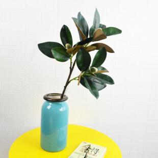 东莞仿真广玉兰枝仿真植物布展绿植墙装饰配假树叶婚庆