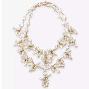 满39包邮zara女装饰品2条叠戴时尚优雅巴洛克人造珍珠项链锁骨链