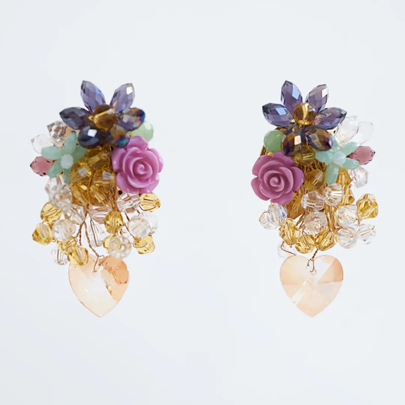 珠花欧美走秀款耳环浮夸耳夹