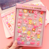 儿童戒指女公主可爱饰品时尚 女童指环小女孩幼儿礼物奖品卡通套装