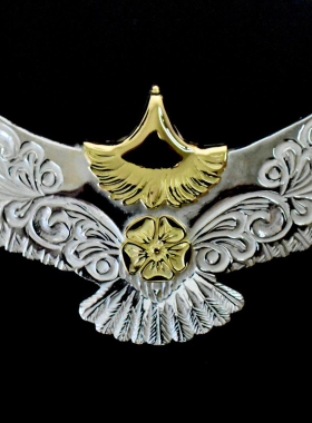 【官方正品授权】KatouShun 加藤俊 唐草S鹰点金花 吊坠