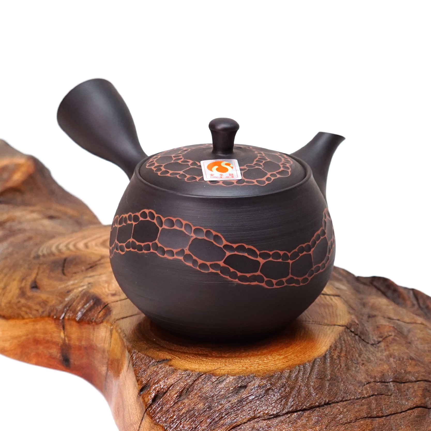 宝龙黑泥雕刻侧把急须茶壶