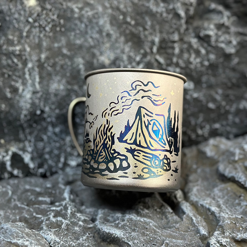 SnowPeak雪峰钛杯手工雕刻450ml