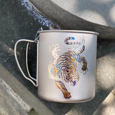 Snowpeak雪峰雕刻下山虎钛杯