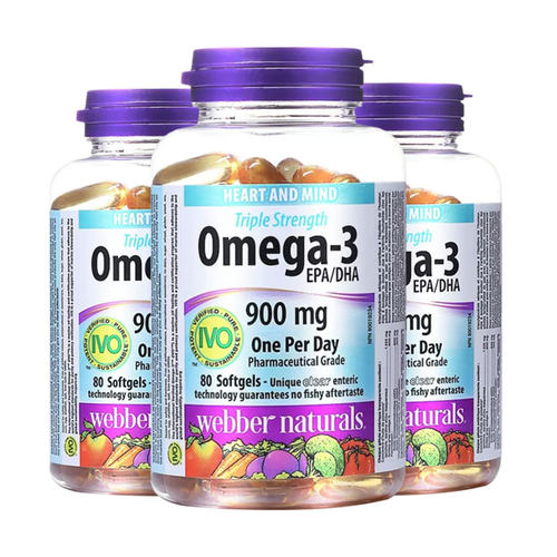 加拿大webber伟博深海鱼油Omega-3高浓度三倍浓缩DHA守护心脑3瓶