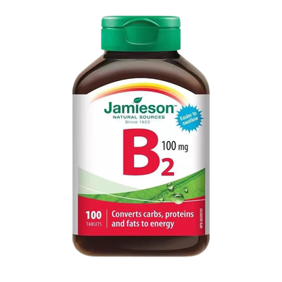 加拿大原装进口Jamieson健美生维生素B2维他命B2核黄素100mg100粒