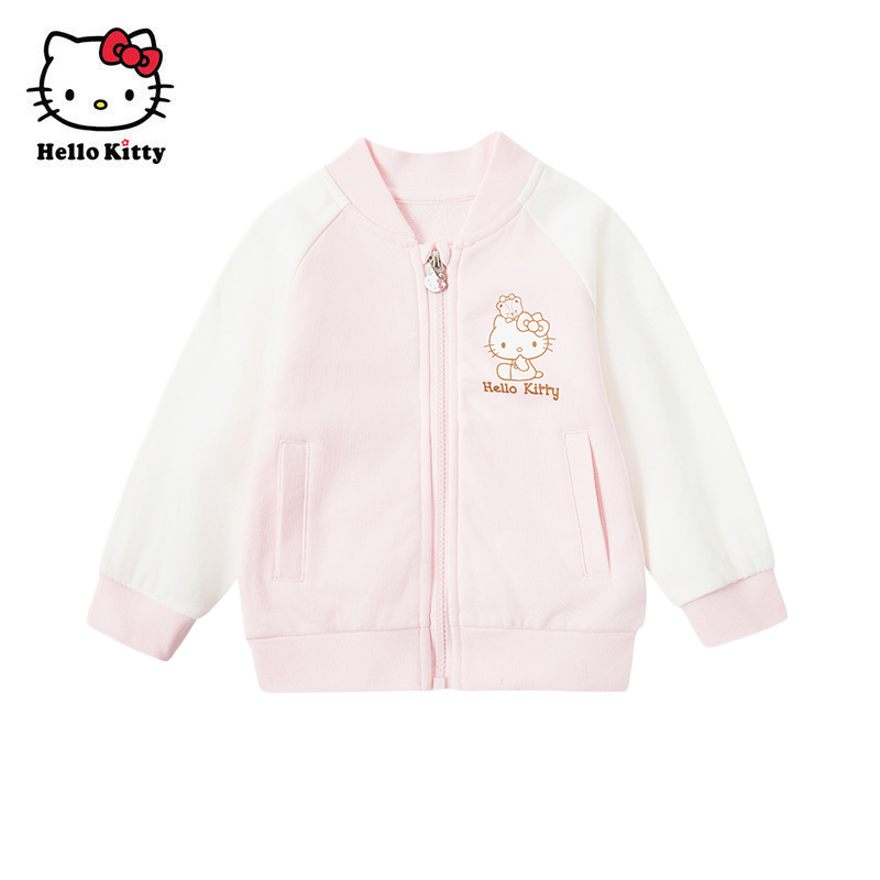 Hello Kitty童装女春秋休闲棒球服儿童外套运动开衫