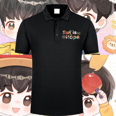 2025王楚钦孙颖莎莎头组合文化衫印花POLO衫男女翻领短袖上衣百搭