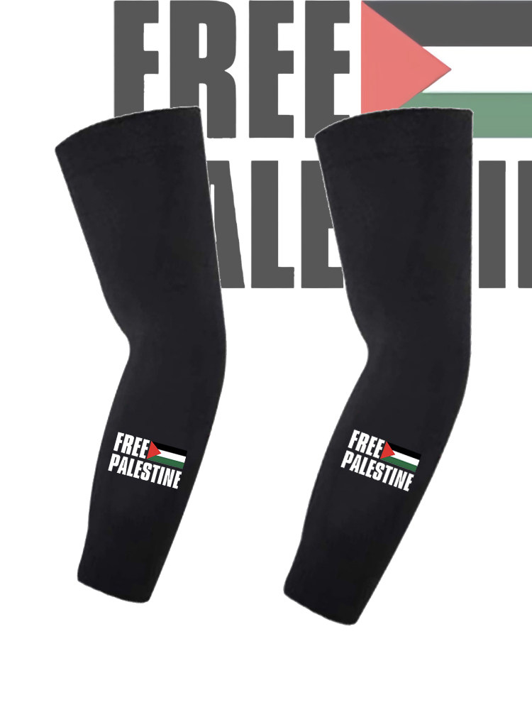 Free Palestine声援巴勒斯坦反战爱与和平印花冰袖防晒护臂袖套子