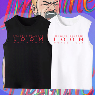 Imagine Dragons演梦龙乐队应援周边巡演印花背心男女宽松无袖T恤