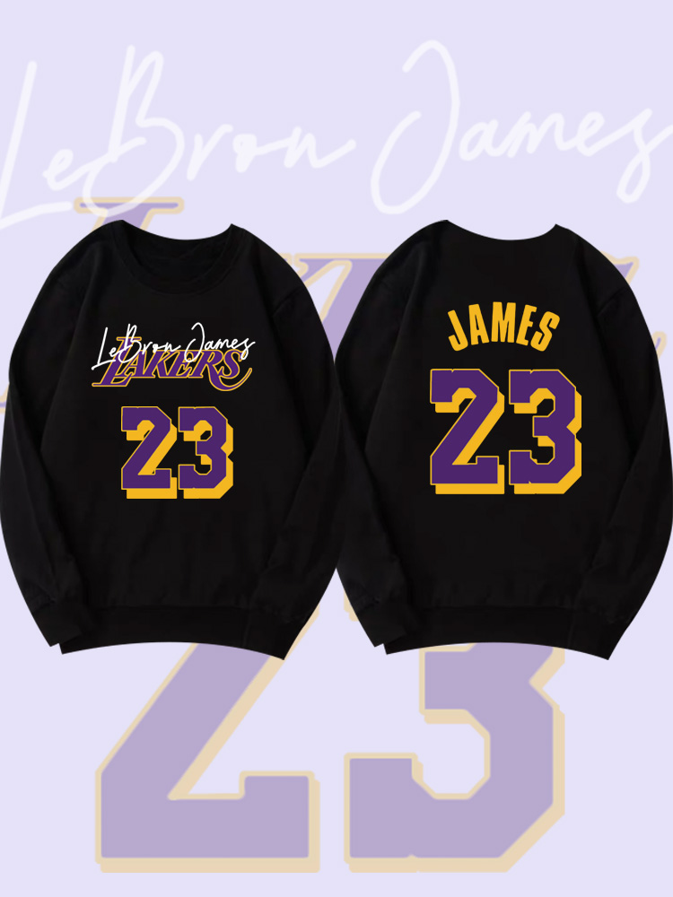 湖人队詹姆斯23号保暖圆领卫衣