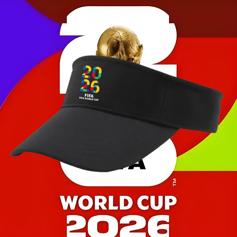 2026世界杯足球纪念印花空顶帽男女青少年休闲纯棉遮阳运动鸭舌帽