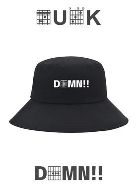 吉他手才能看得懂fuc和弦摇滚乐队印花渔夫帽男女纯棉遮阳盆帽子