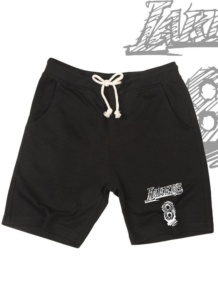 2024新款美式篮球科比绘画黑曼巴纪念印花短裤男女宽松五分运动裤