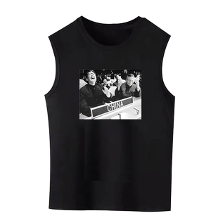 乔冠华中国重返联合国乔的笑爱国潮纯棉印花背心潮复古宽松无袖夏