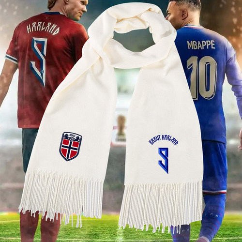 2026世界杯挪威队服哈兰德厄德高足球迷流苏围巾秋冬长条披肩围巾