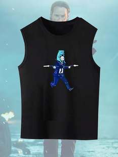 疾速追杀4John 夏 Wick基努急速特攻欧美电影印花背心宽松纯棉无袖