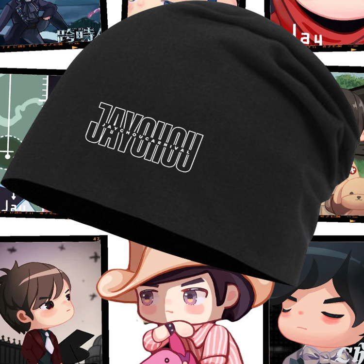 JAY周杰伦嘉年华演唱会周边印花包头帽男女运动骑行防风堆堆帽子