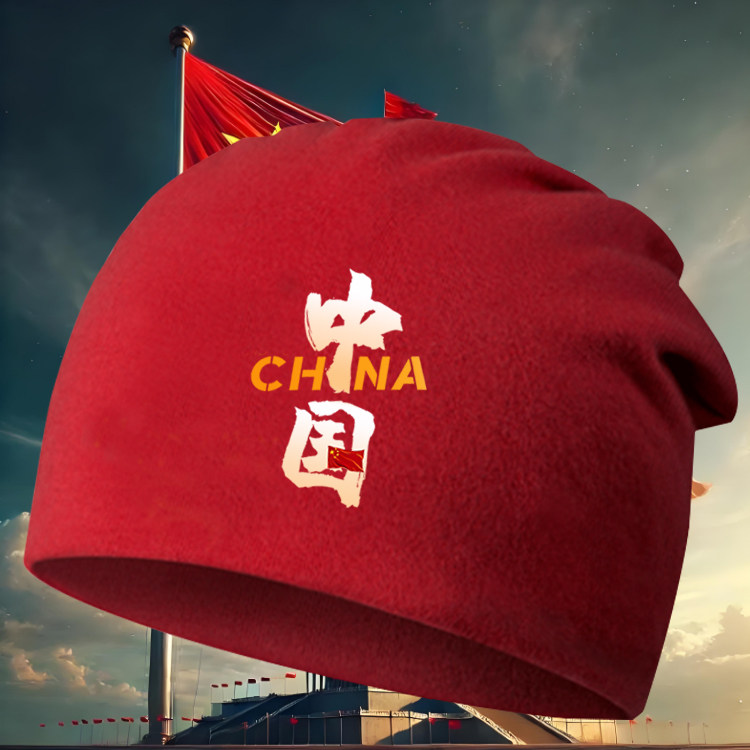 定制CHINA中国爱国红旗学校运动会团体活动户外帽子印花包头帽