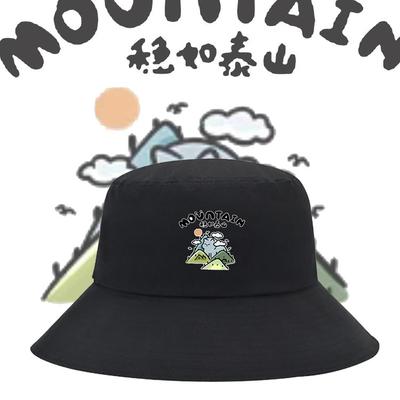 稳如泰山猫趣味印花男女渔夫帽
