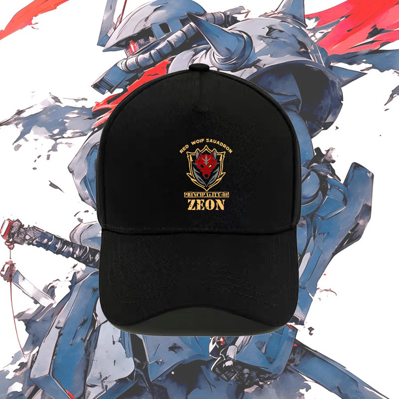 吉翁军MS扎古红狼小队Gundam机动战士高达印花棒球帽遮阳运动帽子