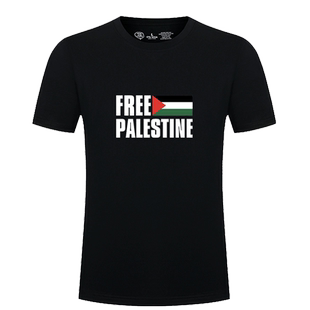 Free Palestine声援巴勒斯坦反战爱与和平短袖t恤男纯棉半袖衣服