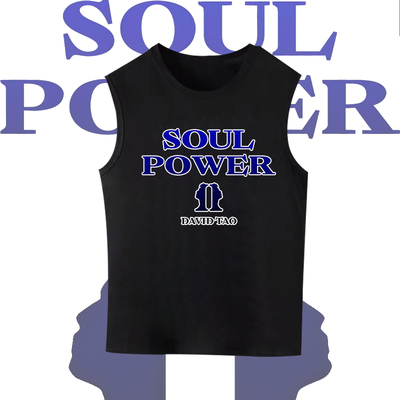 陶喆SOULPOWER巡演应援明星印花背心男女纯棉宽松无袖圆领上衣T恤