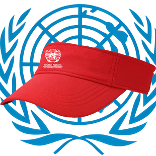 联合国维和周边印花空顶帽男女青少年学生运动纯棉遮阳百搭鸭舌帽