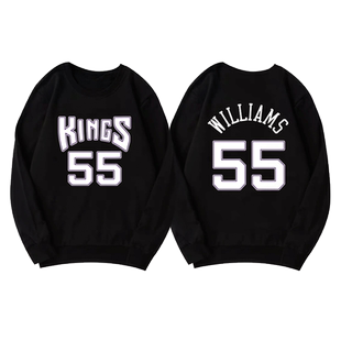 国王队白巧克力威廉姆斯55号男球衣佩贾16号圆领卫衣男女宽松上衣