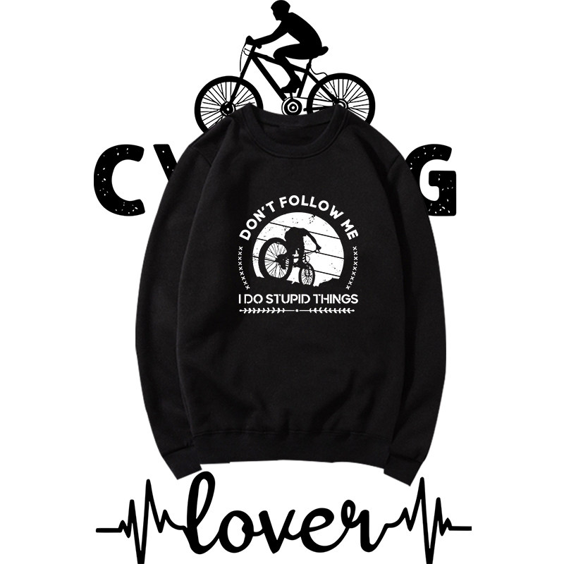 山地车单车bike自行车环法大赛爱好者男女印花百搭宽松圆领卫衣潮