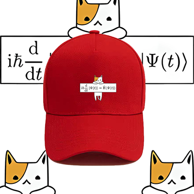 Schrödinger方程式薛定谔猫印花棒球帽男女情侣纯棉遮阳鸭舌帽子