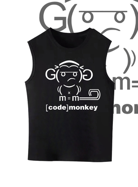 极客Github谷歌程序员IT码农印花背心纯棉宽松代码男女无袖上衣服