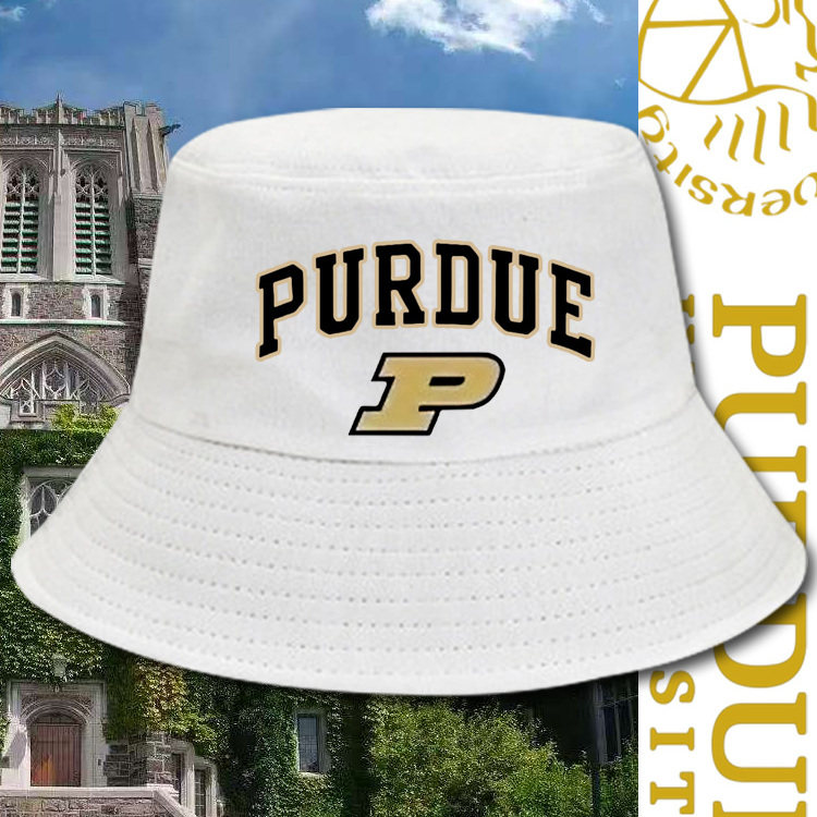 美国普渡大学Purdue纪念印花渔夫帽男女通用可定制纯棉遮阳盆帽子
