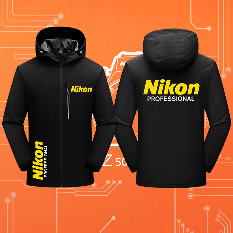 尼康相机nikon印花外套fm2单反胶片摄影摄像师工作服冲锋衣夹克潮